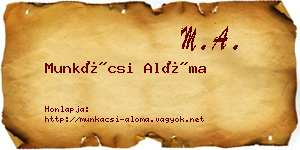 Munkácsi Alóma névjegykártya